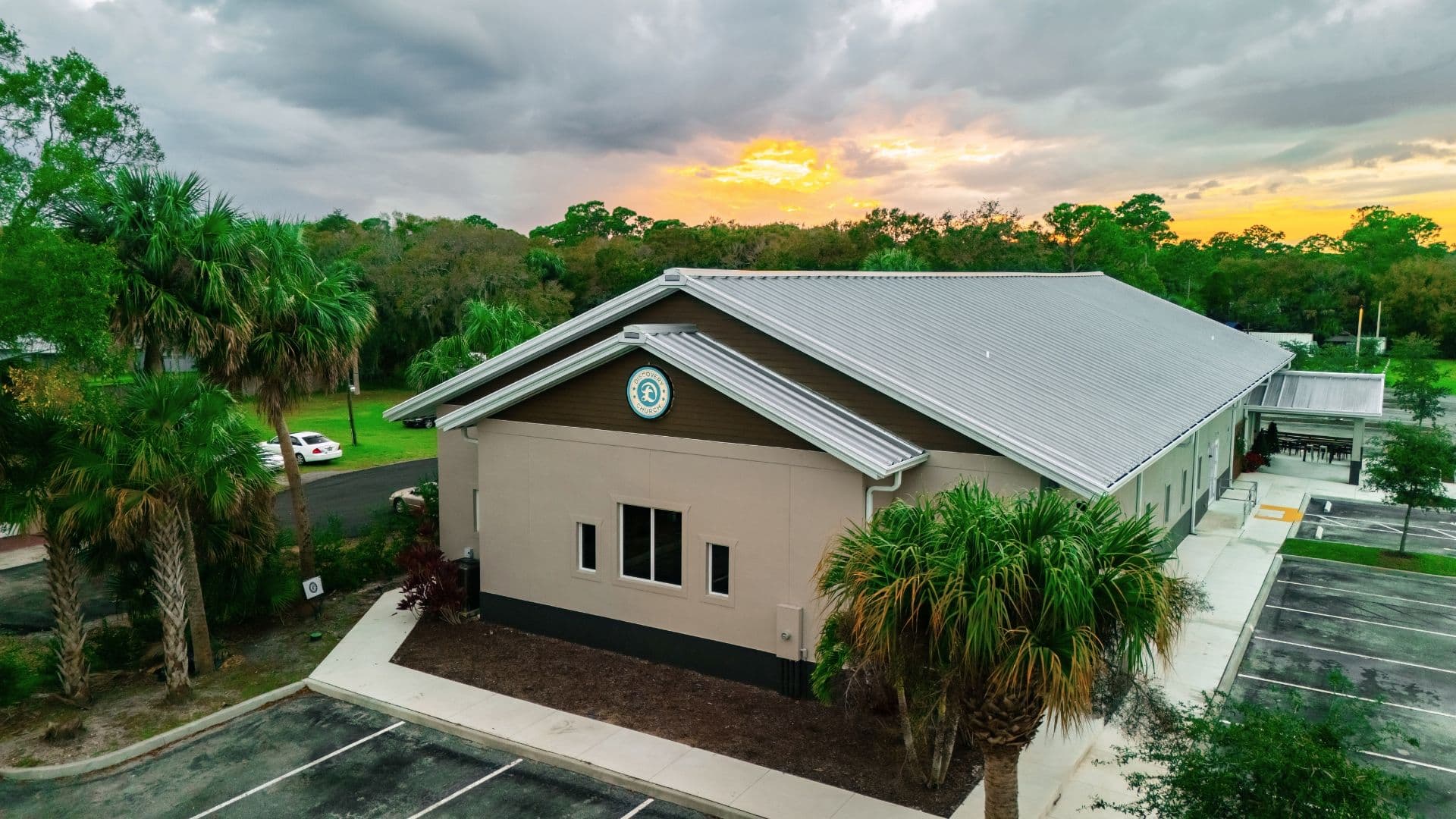 Exterior of the Fort Pierce Campus building, a campus of Discovery Church on the Treasure Coast.