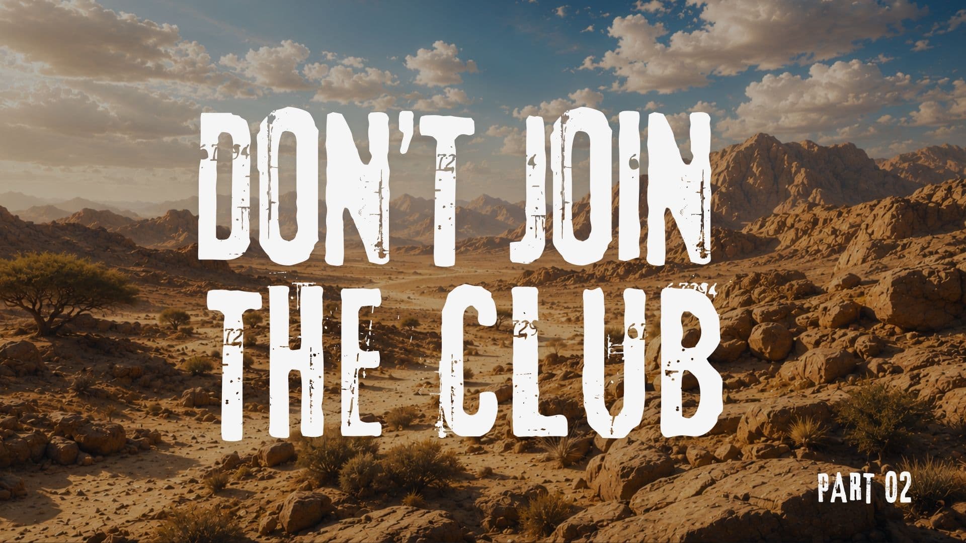 God provides daily bread to grow daily trust | Don't Join the Club - Part 02