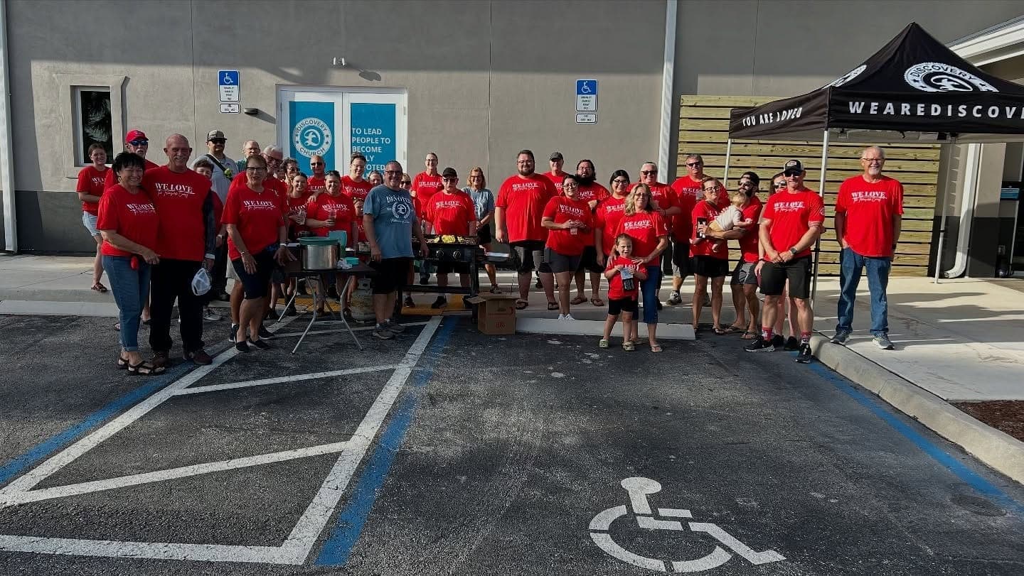 Discovery Church volunteers serving on a Sunday morning team.